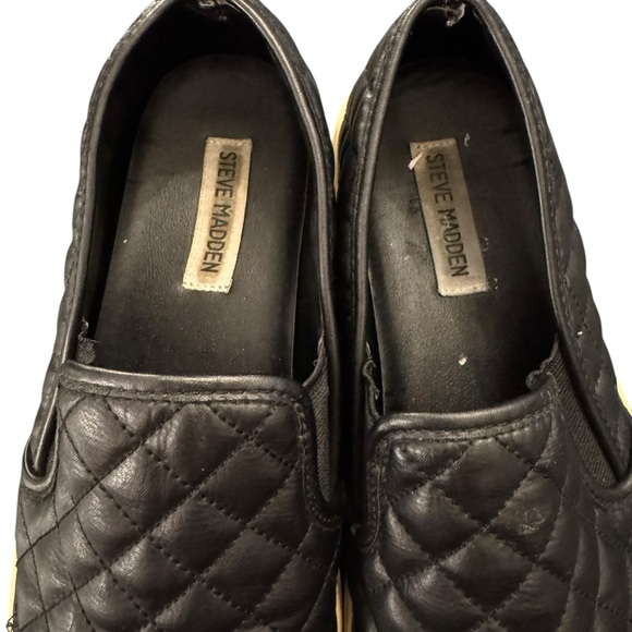 Steve Madden Quilted Black Slip-On Sneakers size 9 - Picture 4 of 8
